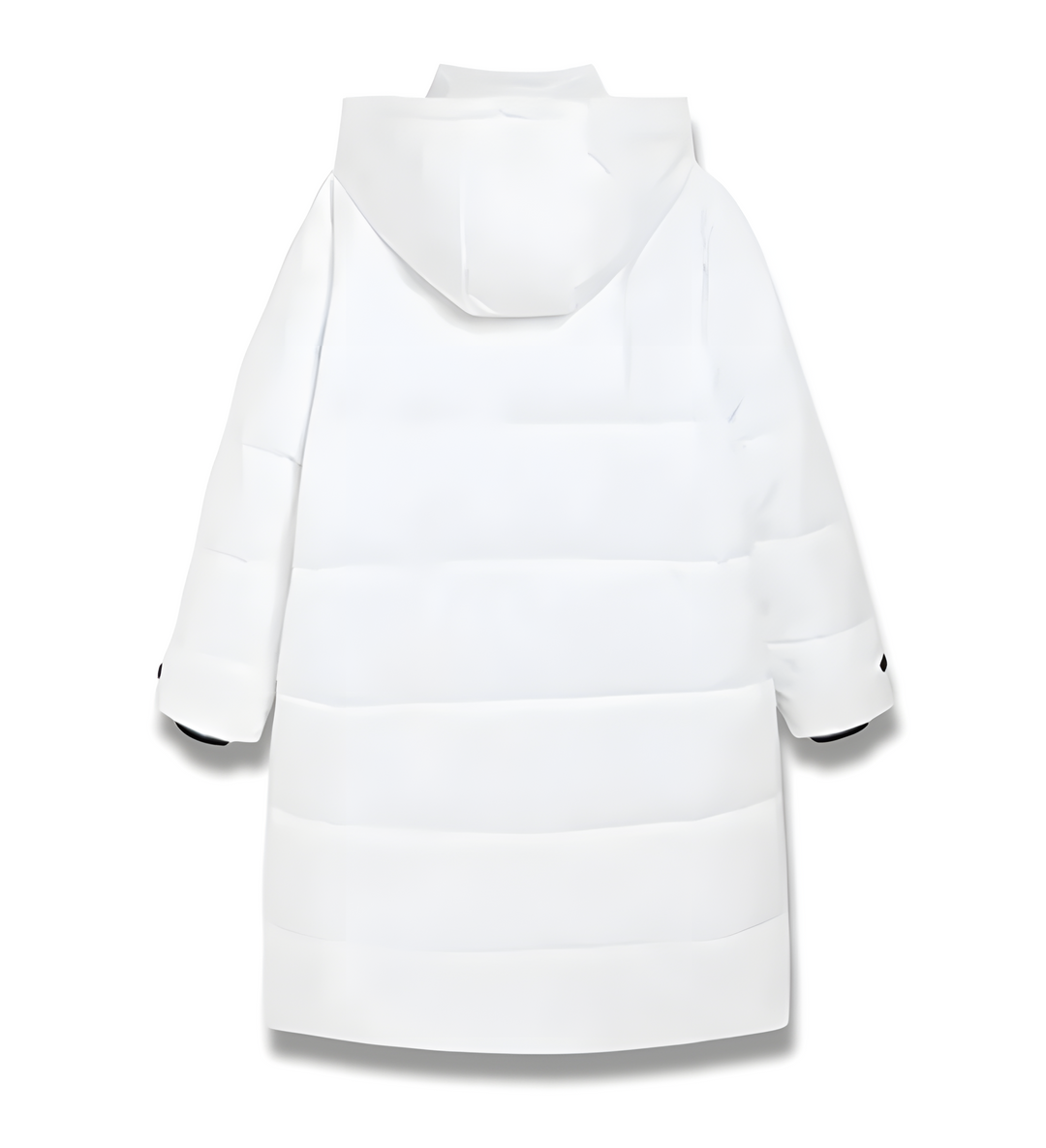 Women's down coat with windproof design and long fit