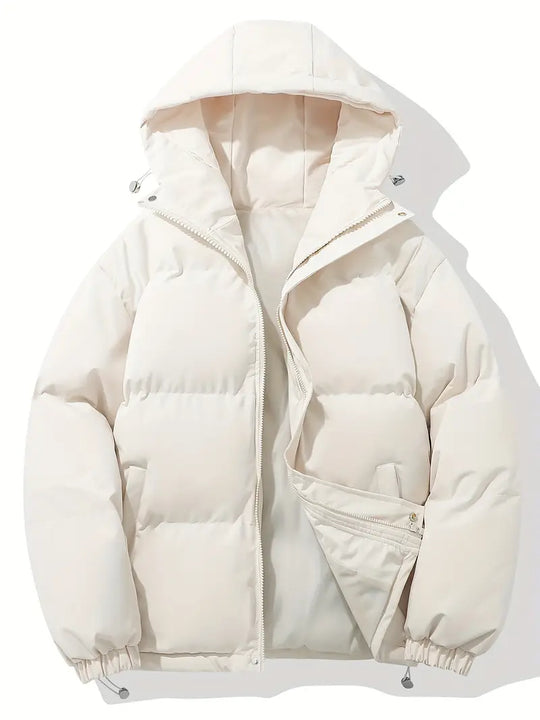 Women's hooded jacket with classic design and warming function 
