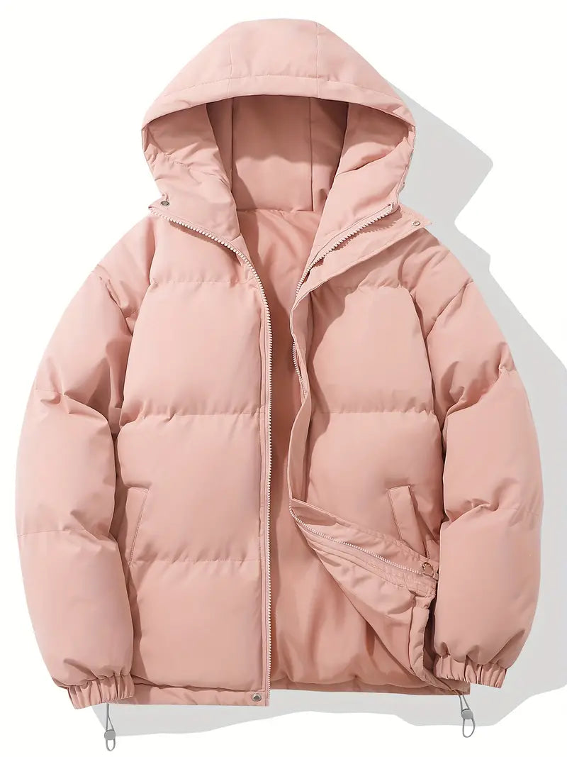 Women's hooded jacket with classic design and warming function 