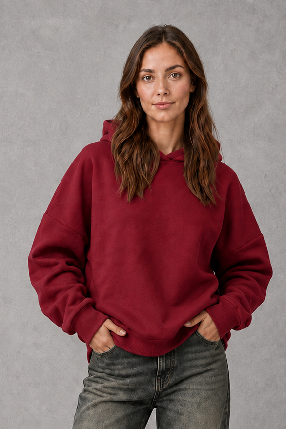 Rückansicht des Fleece-Hoodies für Damen