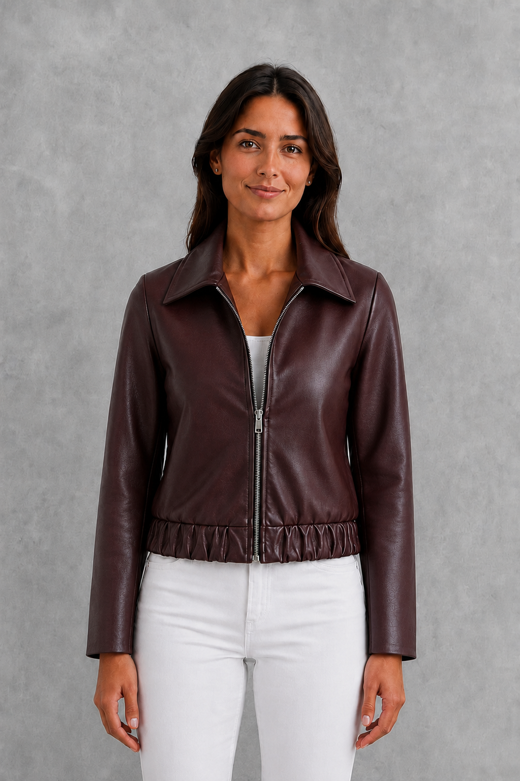 Damen Bikerjacke Aus Veganem Leder