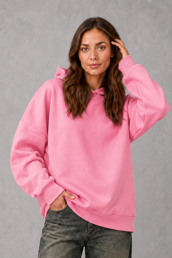 Damen-Sweatshirt mit Kapuze und weicher Fleece-Struktur