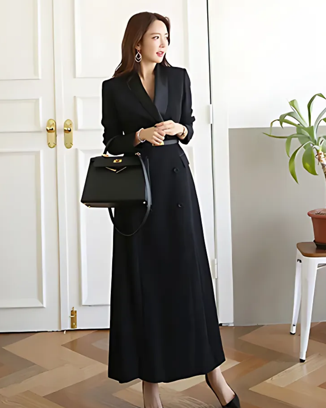 Women's Blazer Dress with Waist Belt in an Elegant Design