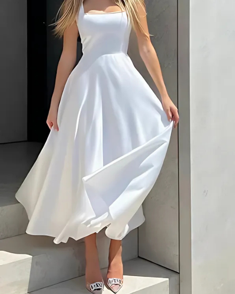 Women's Sleeveless Maxi Dress with Elegant Silhouette