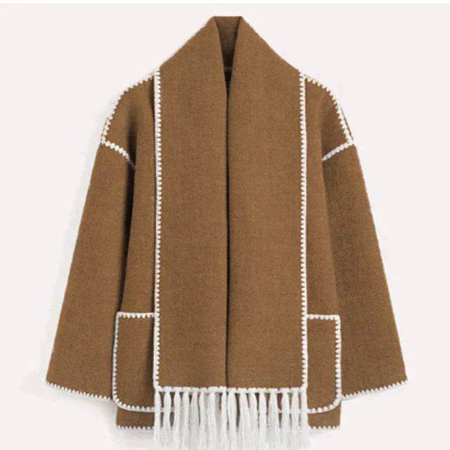 Damen Cape-Jacke Im Oversized-Schnitt Mit Schalquasten