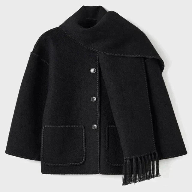 Damen Cape-Jacke Im Oversized-Schnitt Mit Schalquasten
