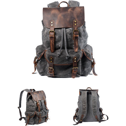 Geräumiger Canvas-Rucksack mit Seitentaschen