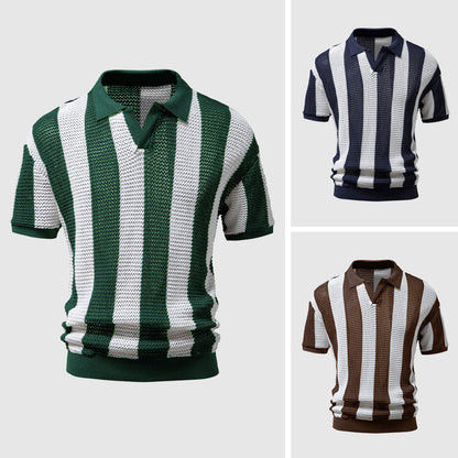 Strick-Poloshirt für Herren mit offenem Kragen