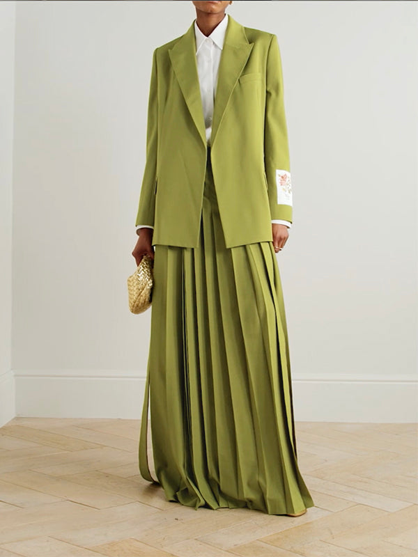 Women's Blazer with Floral Embroidery and Streamer Details