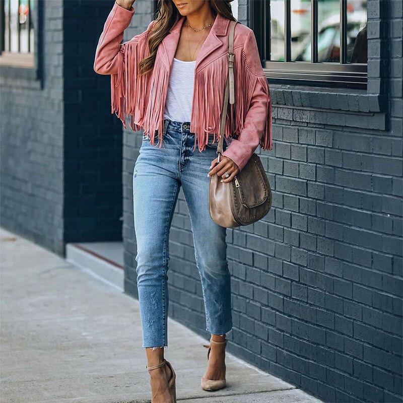 Fransenjacke Im Boho Stil