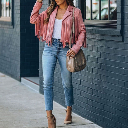 Fransenjacke Im Boho Stil
