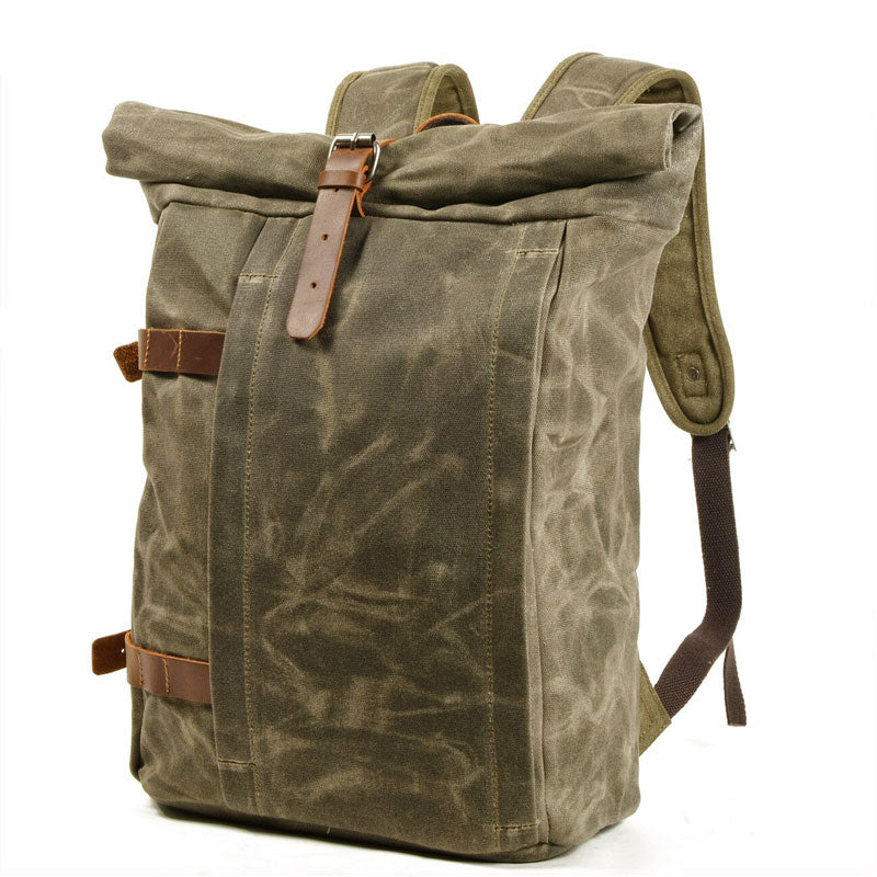 Robuster Canvas-Rucksack für Herren mit Rolltop