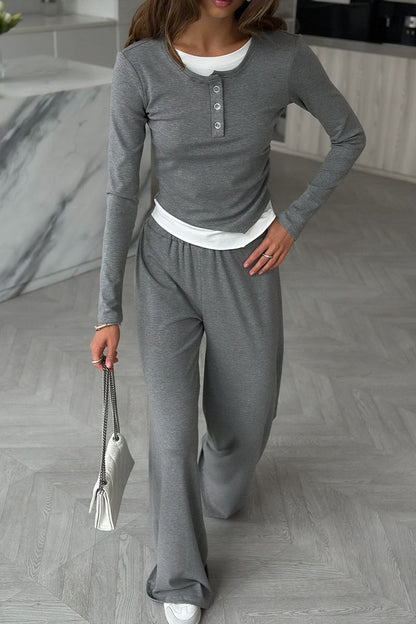 Gerade geschnittene Hose im Damen-Lounge-Set