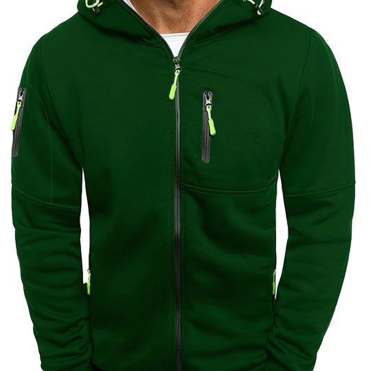 Men's sporty zip-up hooded jacket