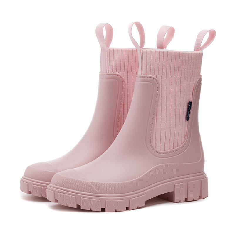Women's Rubber Boots with Non-Slip Sole for Rainy Weather