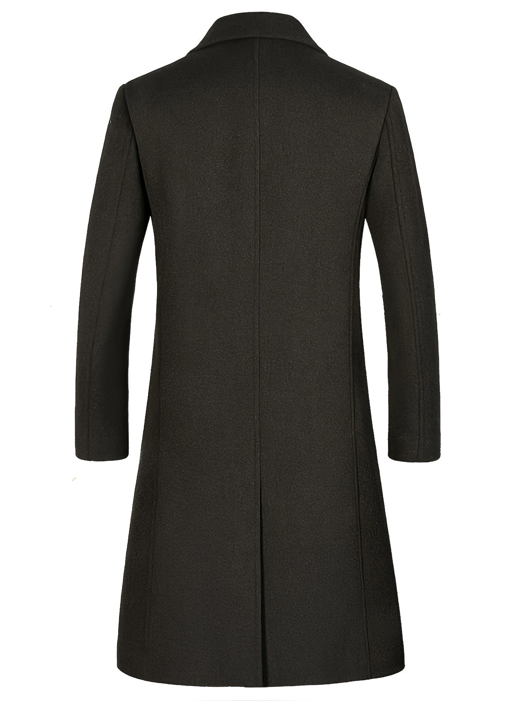 Long coat with lapel collar and button placket for men