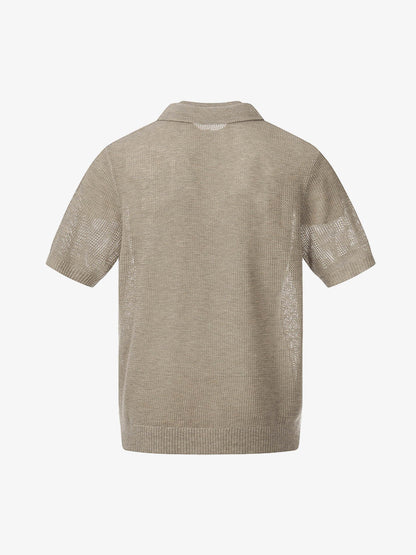 Poloshirt für Herren mit durchbrochener Netzstruktur