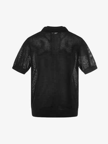 Poloshirt für Herren mit durchbrochener Netzstruktur