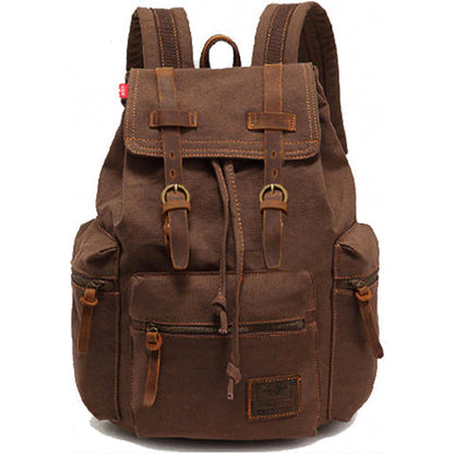 Canvas-Rucksack im Vintage-Stil mit Überschlagklappe