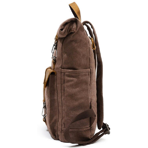 Canvas-Rucksack für Herren mit Rolltop-Verschluss