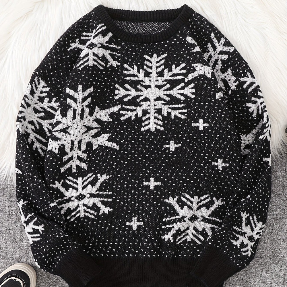 Christmas sweater with snowflake pattern for men
