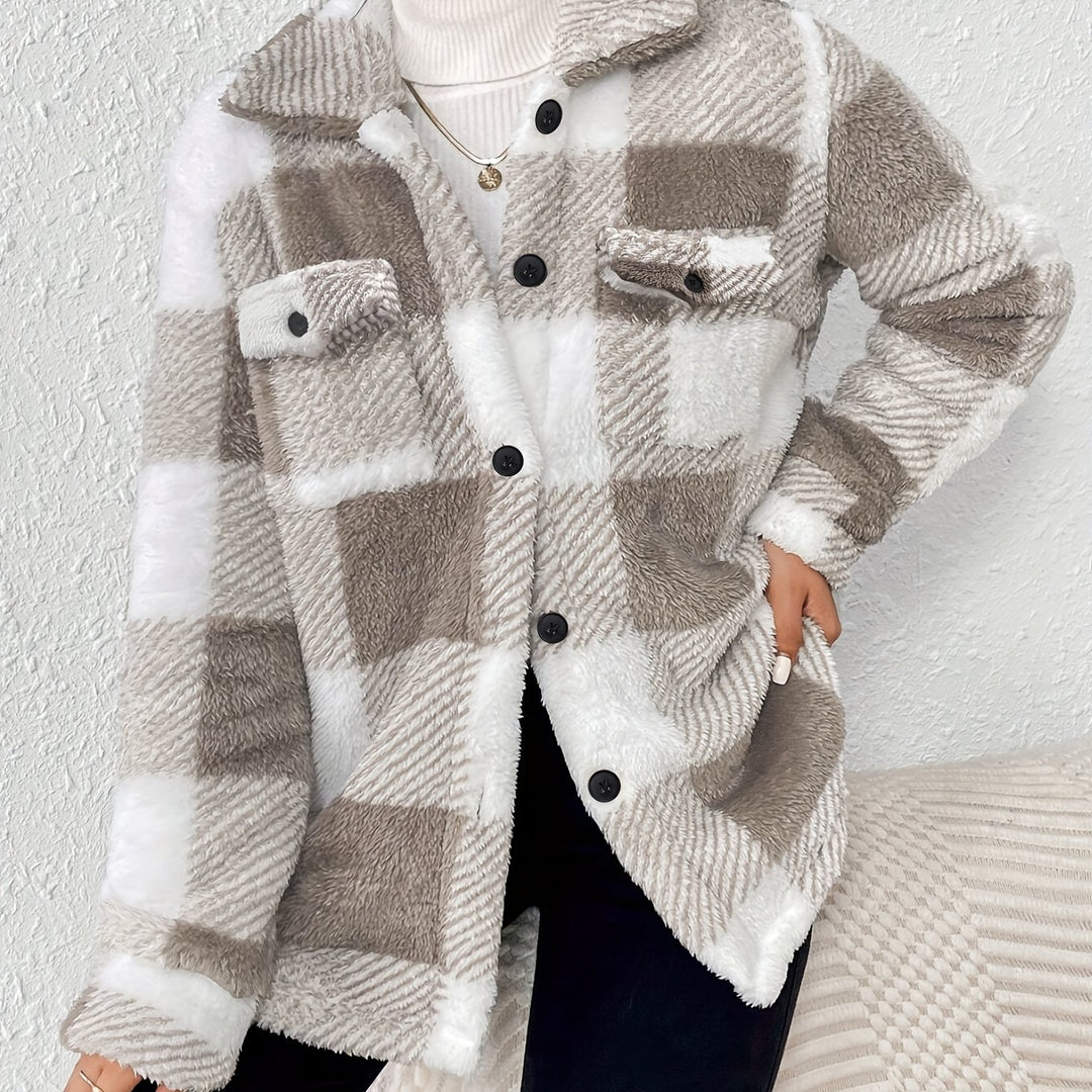 Stylish checked jacket for women