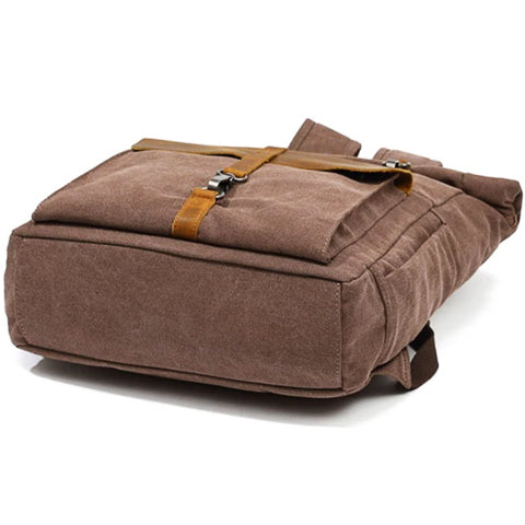 Canvas-Rucksack für Herren mit Rolltop-Verschluss