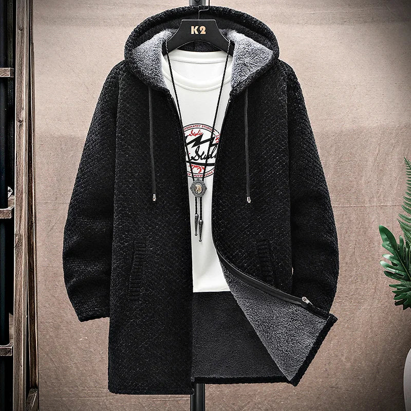 Men's hooded jacket with soft fleece lining