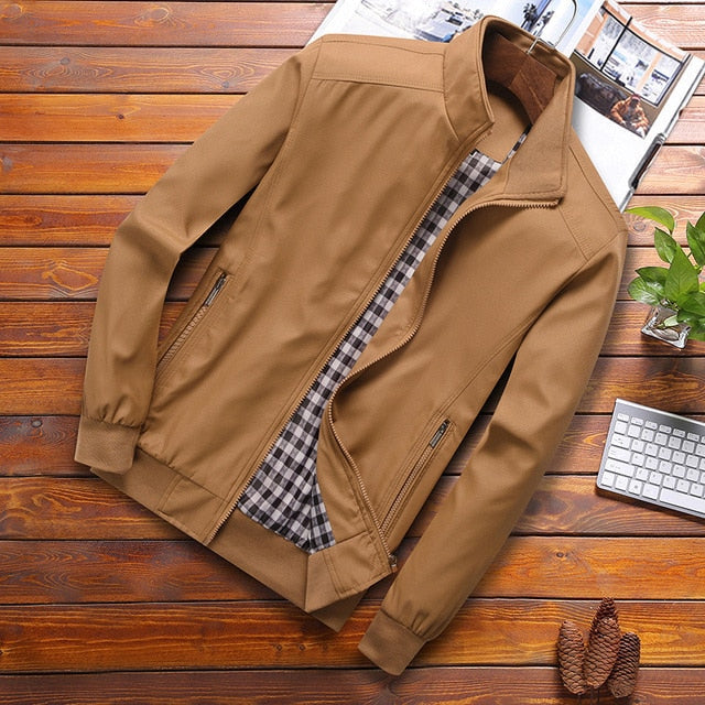 Men's Slim Fit Bomber Jacket for Spring and Autumn