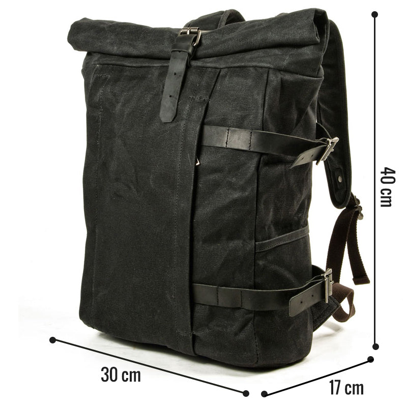 Robuster Canvas-Rucksack für Herren mit Rolltop