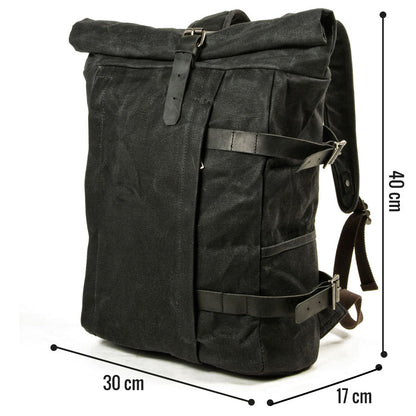 Robuster Canvas-Rucksack für Herren mit Rolltop