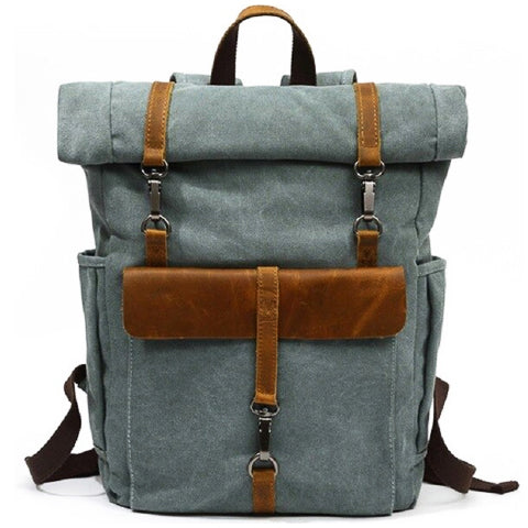 Canvas-Rucksack für Herren mit Rolltop-Verschluss