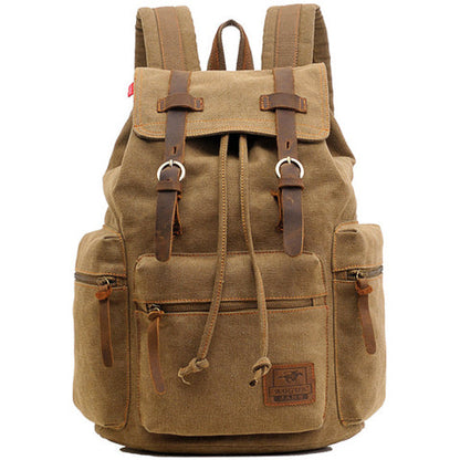 Canvas-Rucksack im Vintage-Stil mit Überschlagklappe
