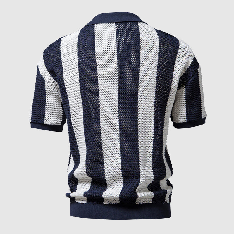 Strick-Poloshirt für Herren mit offenem Kragen