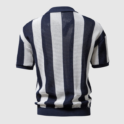 Strick-Poloshirt für Herren mit offenem Kragen