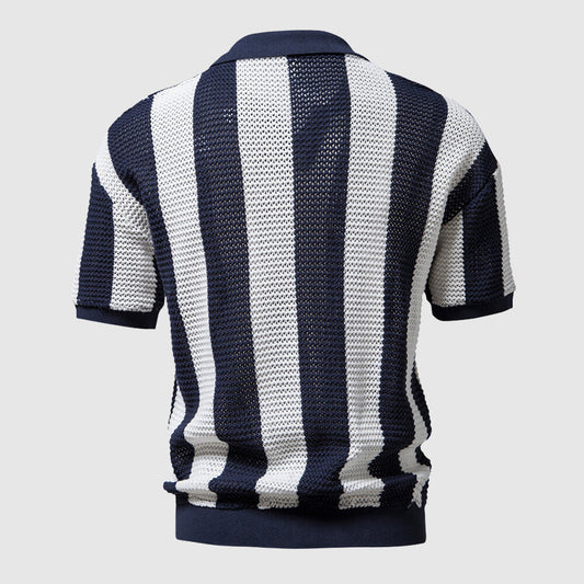 Strick-Poloshirt für Herren mit offenem Kragen