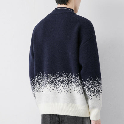 Langärmliger Herrenpullover aus grobem Strick für stilvolle Winterlooks