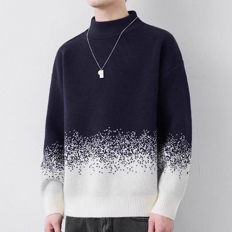 Herrenpullover mit Farbverlauf in einer lässigen, warmen Strickoptik