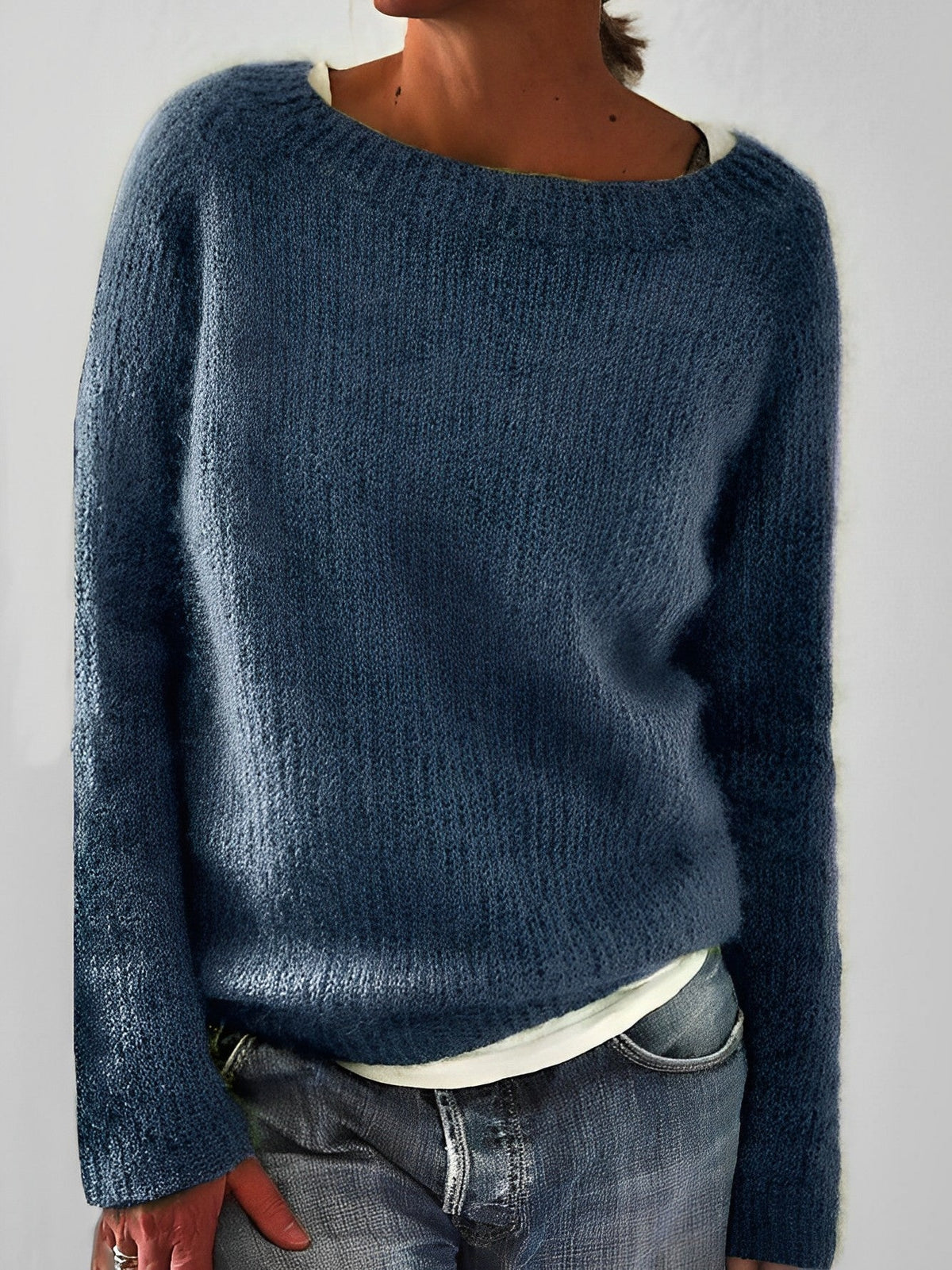 Damen Pullover Mit Einfachem Stilvollem Design