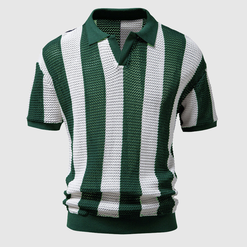 Strick-Poloshirt für Herren mit offenem Kragen