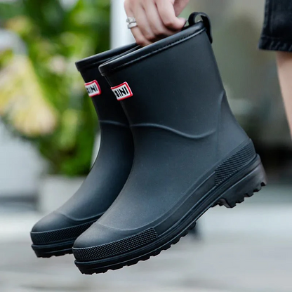 Rückansicht der wasserdichten Damen-Gummistiefel