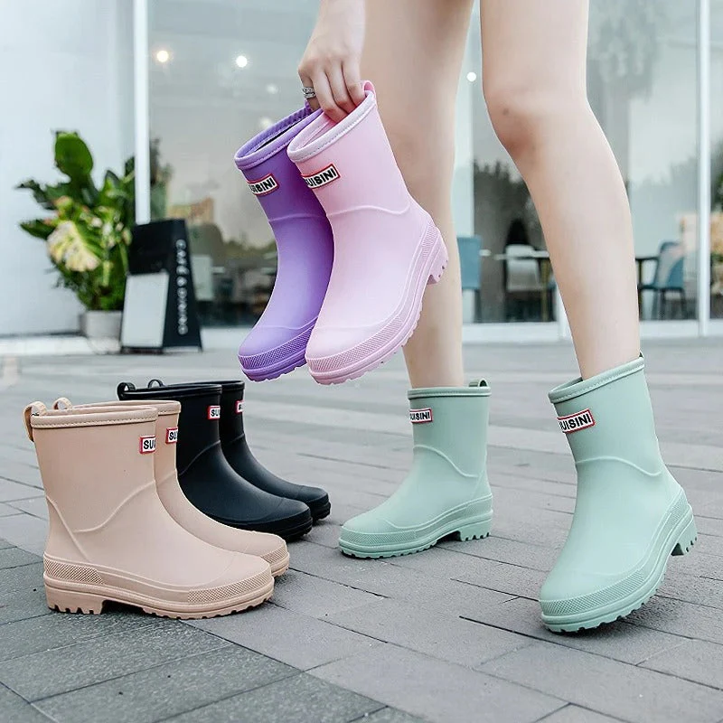 Damen-Gummistiefel mit hohem Schaft in der Seitenansicht