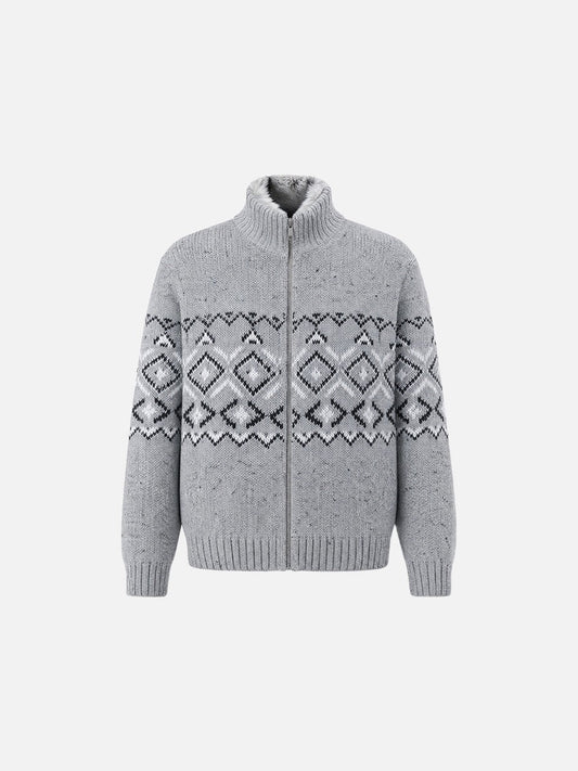 Damen-Cardigan mit markantem geometrischem Muster