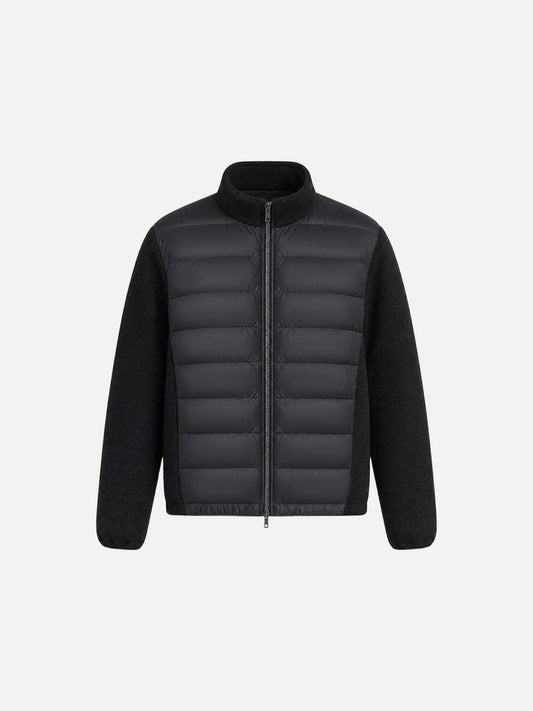 Damen-Steppjacke mit Fleeceärmeln und Stehkragen in der Vorderansicht