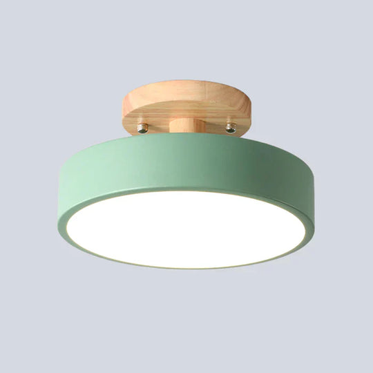 Scandinavian LED ceiling lamp with wooden details &amp; modern color options