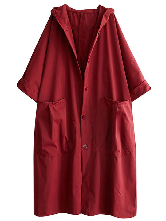 Women's Long Coat with Weatherproof Design