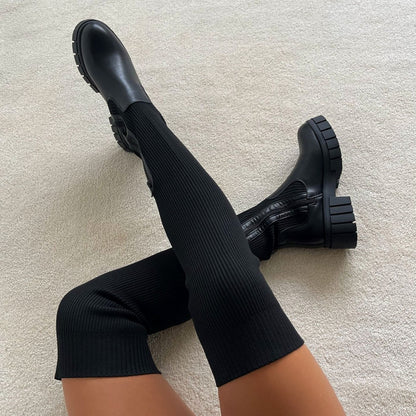 Stretch Stiefel Mit Anpassungsfähiger Passform