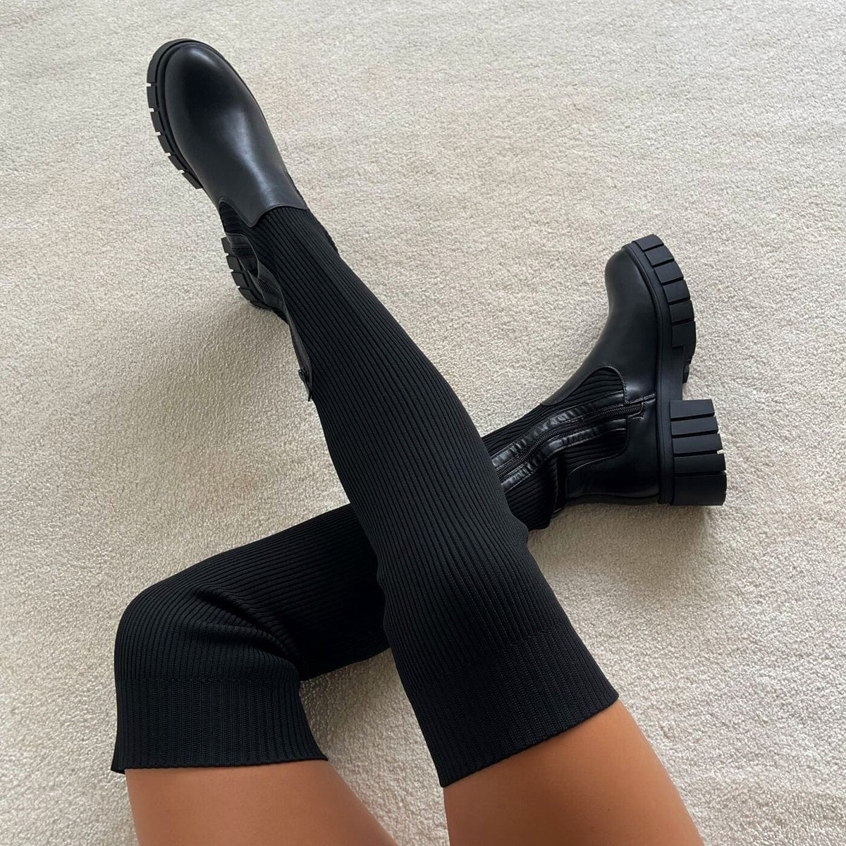 Damen-Stretch-Stiefel mit anpassungsfähiger Passform in der Gesamtansicht