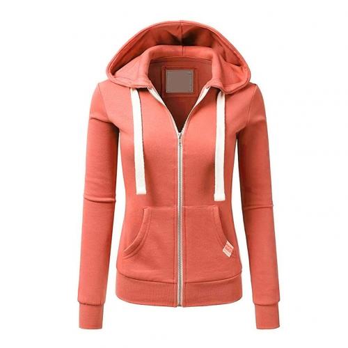 Women's hooded jacket with zipper and slim fit 