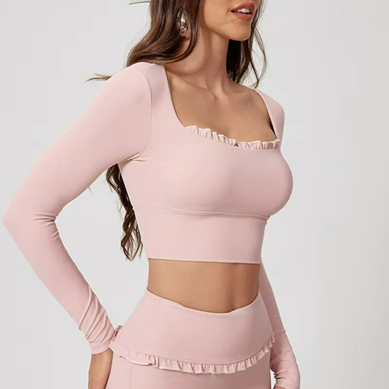 Women's Pilates Set with Ruffle Details